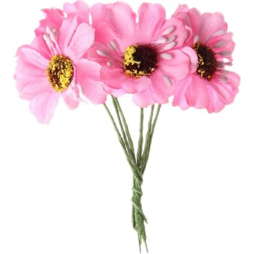 12 Bundle(72pcs) Artific Artificial poppy flower Bouquet flowers for home DIY Wreath wedding decoration Fake Flowers