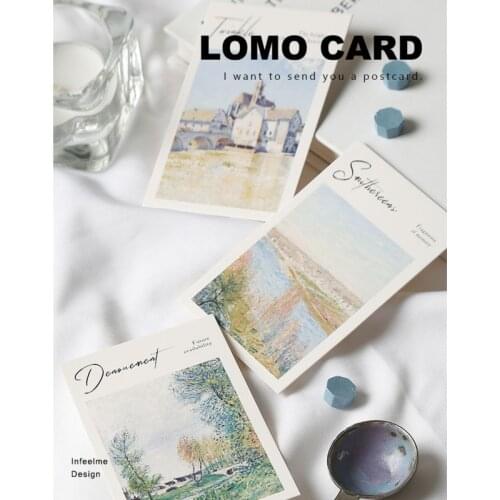 28pcs Small Postcard Cartoon Famous Painting Message Card Writable Bookmark Greeting Lomo Wall Decoration Paper Stationery Gift