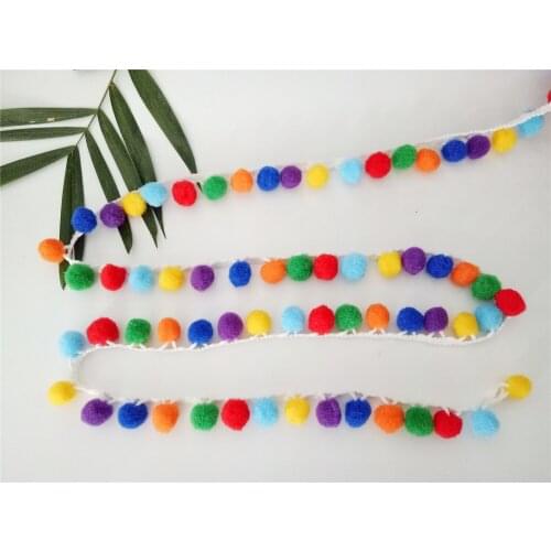 3 yards Ball Pom Pom Bobble Trim Braid Fringe Ribbon Edging Craft Decoration