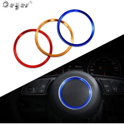 Car Styling Auto Steering Wheel Cover Decoration Stickers Decor Ring For Audi a3 8p a4L a5 a6L Rings Sticker Covers Accessories
