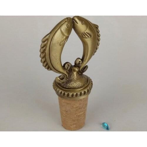 Kitchen Barware Bar Tools Zinc Alloy Fish Cork Wine stoppers 2pc/lot