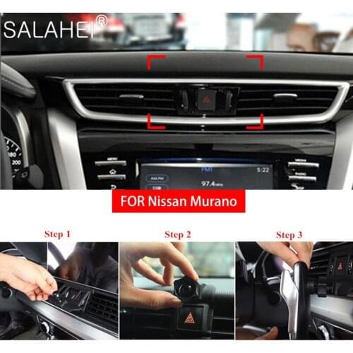 For Nissan Murano 2015 2016 2017 2018 Car Air Vent Outlet Dashboard Mobile Cell Phone Holder Reaction Clip Mount Cradle Stand