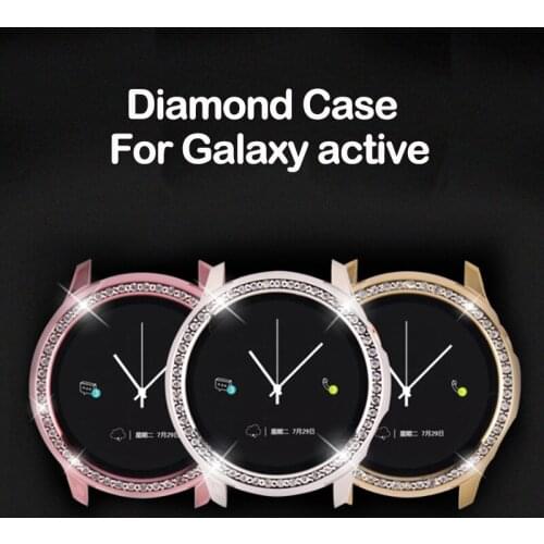 Electroplating Watch Bezel Suitable For Samsung Galaxy Active 1 Watch Accessories Luxury Diamond-Studded Protective Case