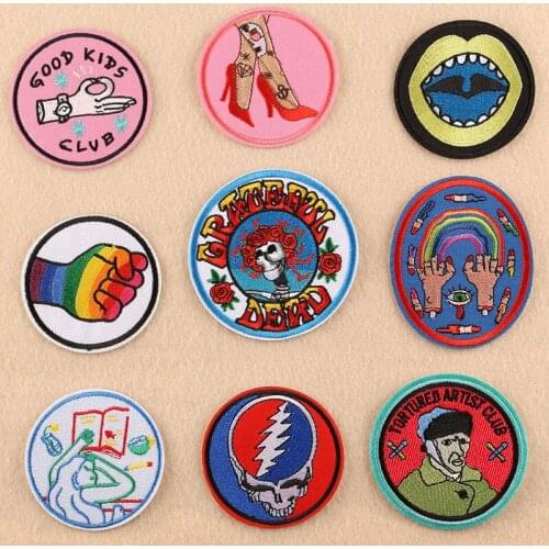 Artist Patches for Clothing Sew on Badge Sticker DIY Applique Stripes GOOD KIDS Iron on Embroidered Patches for Clothing