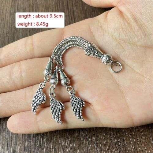 JunKang 3pcs Tibetan silver leaf wing charm pendants DIY handmade bracelet necklace jewelry accessories