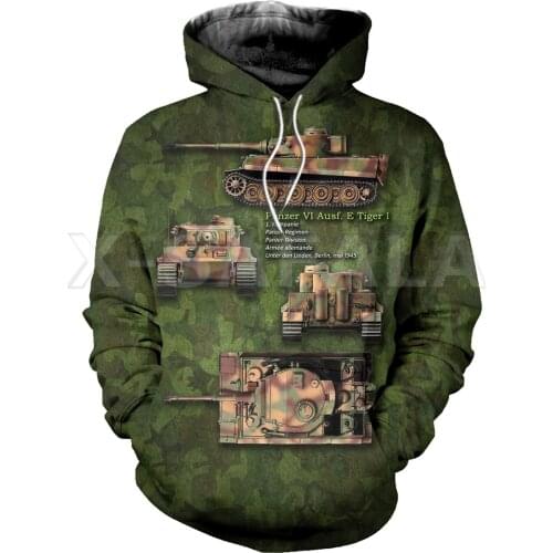 Camo Tank Panzer 3D Print Hoodies Man Women Harajuku Pullover Sweatshirt Hooded Outwear Casual Tracksuit Unisex Zip Up Jacket-7