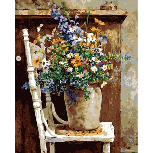 40*50cm wall painting Flower pictures Painting By Numbers Digital Oil Paintings On Canvas DIY Home Decor paint by number DP52