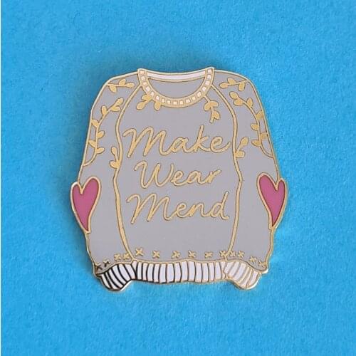 Make Wear Mend Sweater Enamel Brooch Pin Backpack Hat Bag Lapel Pins Badges Women Mens Fashion Jewelry Accessories