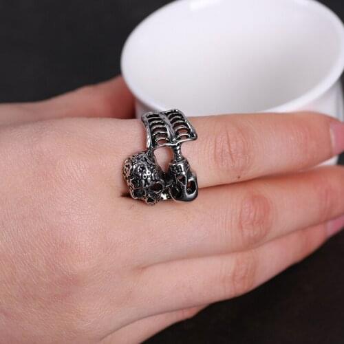 Punk Retro Ring Fashion Charm Skull Adjustable Goth For Women Men Halloween Gifts Hop Ring Finger DropShipping 2020 New