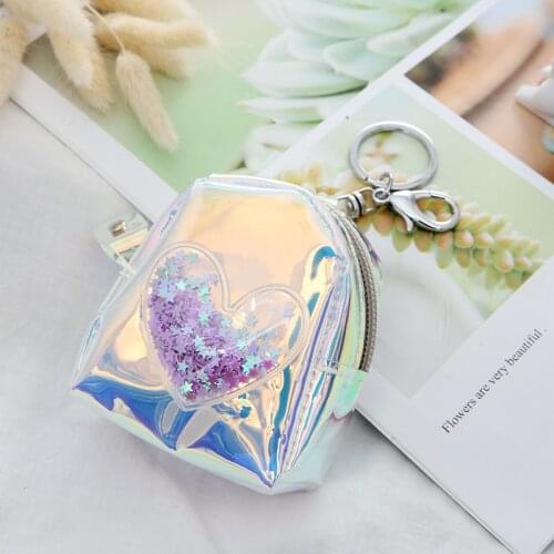 Cartoon Coin Purses Bags Creative Cute Girl Waterproof Clear Purse Kid Women Small Key Bag PVC Mini Wallet With Keychian
