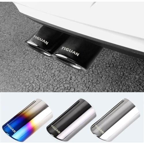1Pcs Chrome Plating Stainless Steel Car Exhaust Muffler Tip Pipes Covers for Volkswagen VW Tiguan 2011 2012 2013 2014