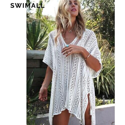 2019 New Beach Cover Up Crochet Hollow Out Swimsuit Women Bathing Suit Beach Dress Summer Swimwear Ladies Sexy Bikini Cover Up