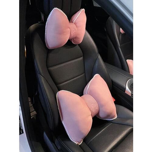 2021 New Arrival Four Seasons Universal Camellia Ice Silk Car Interior Decoration Headrest Neck Pillow