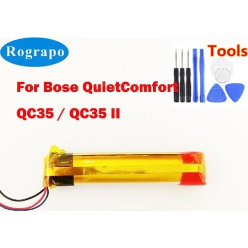 New Battery For Bose QuietComfort QC35 & QC35 II Accumulator 3.7V 496mAh Li-Polymer Replacement Batterie 3-wire+tools