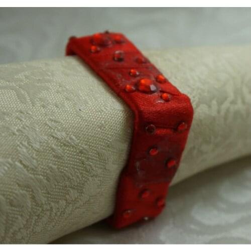 Wholesale red crystal napkin ring, bulk napkin holder