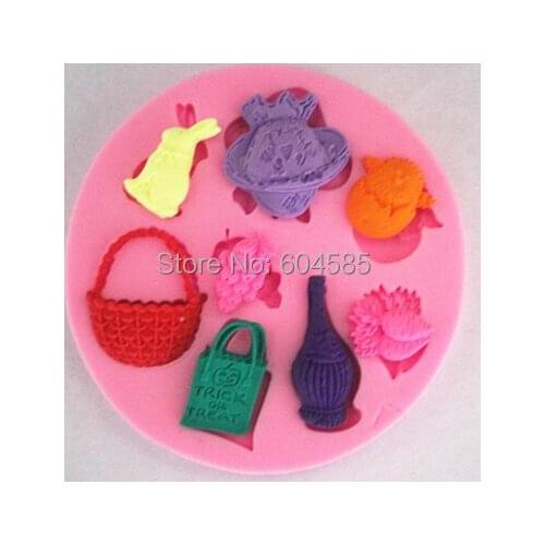 Scarecrow grape wine fondant cake molds soap chocolate mould for the kitchen baking FM120