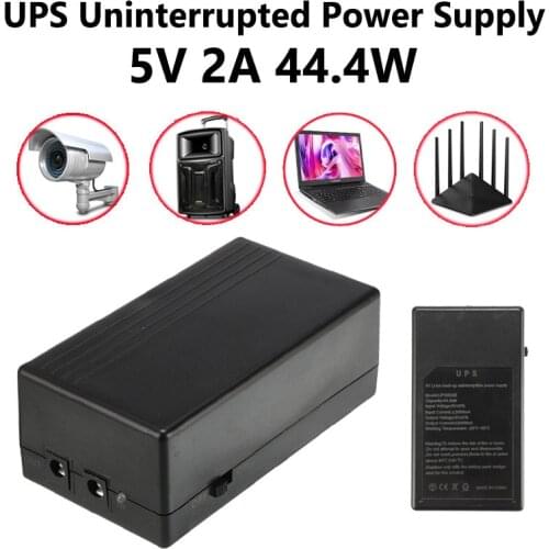 5V 2A 44.4W Multipurpose Mini UPS Battery Backup Security Standby Power Supply Uninterruptible Power Supply 111 x 43mm 60 x