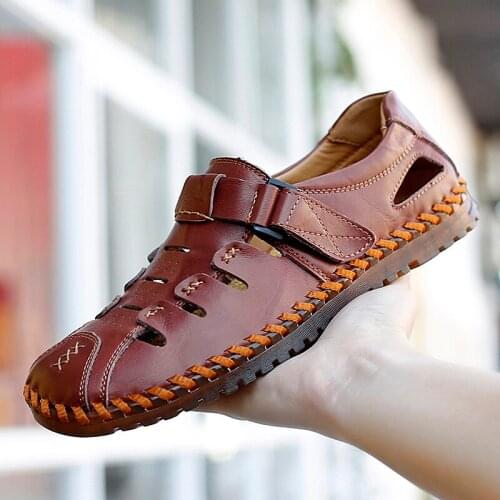 Sandalias Transpirables Sandalia Masculina Couro Sandalias Cuero Hombre Sandale Ete Homme Sandals Men Beach Sandalen Herren