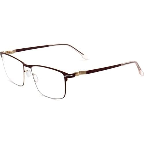 Stainless Square Ultralight Without Screws Frame Can Custom Made Myopia Lenses and Reading Glasses Photochromic Grey N Brown