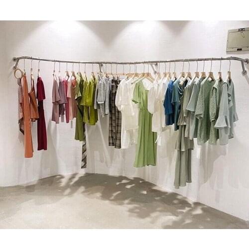 Clothing store stainless steel upper wall clothes hanger, display rack, clothes hanger and display rack
