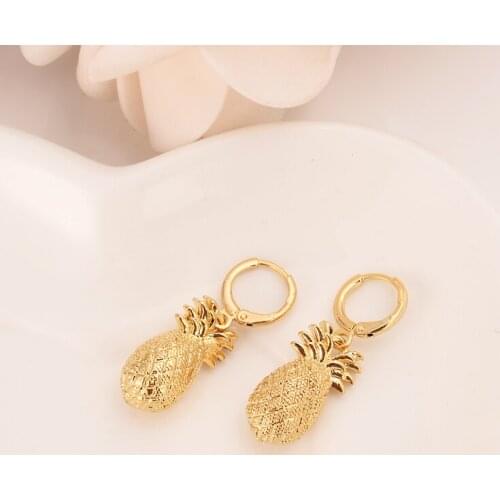 Drop Earrings For Women Fashion Jewelry Gold Color african Arab Earrings Body Jewelry cute Pineapple Pendant girls kids Gift