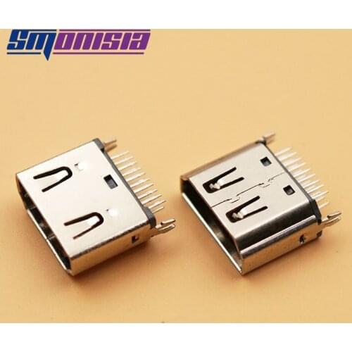Smonisia 10PCS 180Degree HDMI-compatible Female Socket Connector 19Pins