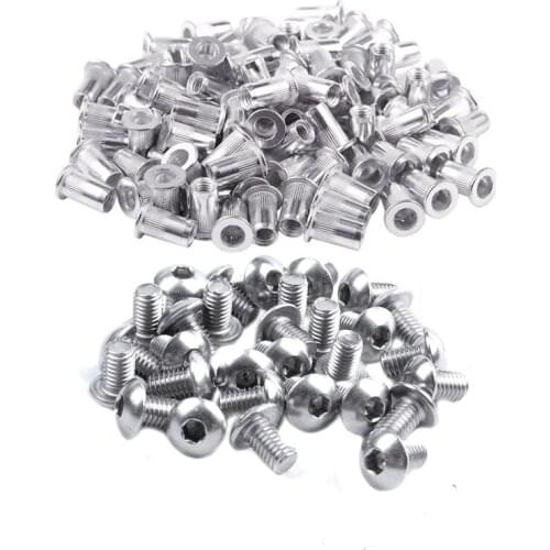 100Pcs M5 Aluminium Flat Head Rivet Nuts Nutserts & 50Pcs Stainless Steel Button Head Screw Hex M5