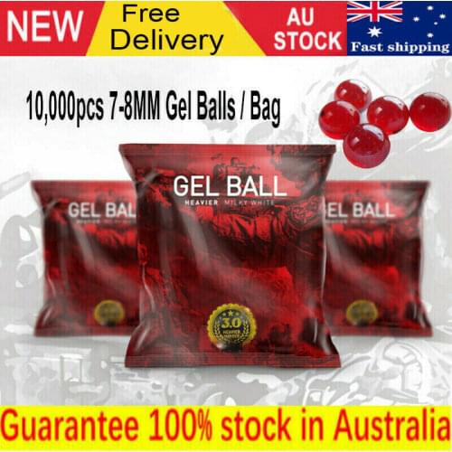 1-4X 10000pcs 7-8mm Red Water Bullet Hardened Gel Balls Ammo for Gel Blaster Gun