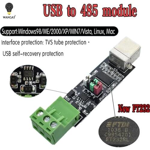 FT232 USB 2.0 to TTL RS485 Serial Converter Adapter FTDI Module FT232RL SN75176 double function double for protection Top Sale