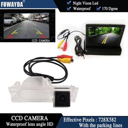 FUWAYDA waterproof wire CCD Car Rear View parking Camera for HYUNDAI IX35 / I35 / Tucson,with 4.3 Inch foldable LCD TFT Monitor