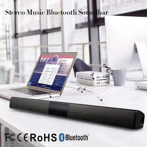 20W Wireless Column Bluetooth Speaker TV Soundbar Stereo Home Theater Sound Bar Music Stereo TF USB For TV PC