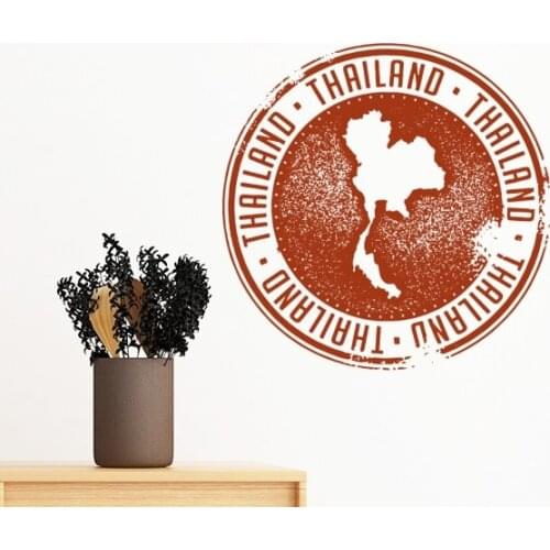 Kingdom of Thailand Thai Customs Culture I Love Thailand Map Wall Sticker Art Decals Mural DIY Wallpaper for Room Decal