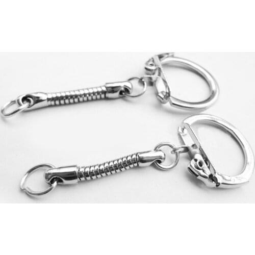 Wholesale 50PCS Snake Clasp Buckle Chains Keychains Trinket Men Special Buckle Key Chain For DIY Jewelry Making Accessories