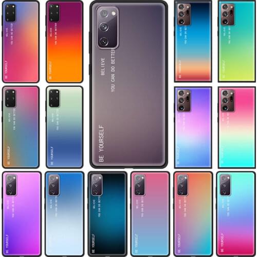 Gradient BE YOURSELF Phone Case for Samsung Galaxy S21 S20 FE Note 20 Ultra S10 Lite S9 Plus S8 S10e Soft TPU Cover Coque Capa