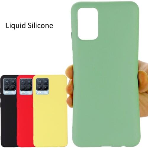 Liquid Silicone Case For Realme 8 Pro Soft Gel Rubber Protector Matte Cover