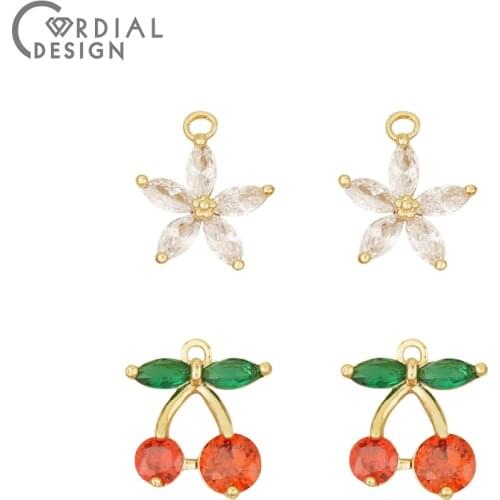 Cordial Design 30Pcs Jewelry Accessories/DIY Charms/Earrings Findings & Components/Genuine Gold Plating/Hand Made/CZ Pendant