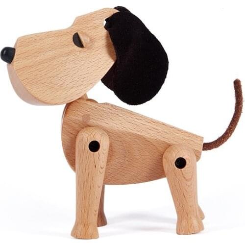 Decor Accesories For Home Figurines Interior Sculptures Abstract Statue Nordic Modern Wooden Cute Puppy Dog Kawaii Desk Crafts