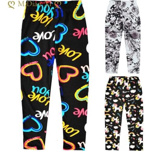 Baby Kids Skinny Slim Leggings Girl Floral Stretchy Pants Children Pants Leggings for Girl Clothes Casaul Wear 1 To 10 Years