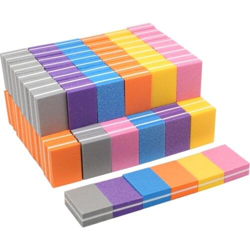 50pcs Mini Nail Sponge Nail File Buffer Block Buffing Sanding Professional Nail Tools Double sided Pedicure Manicure Small File