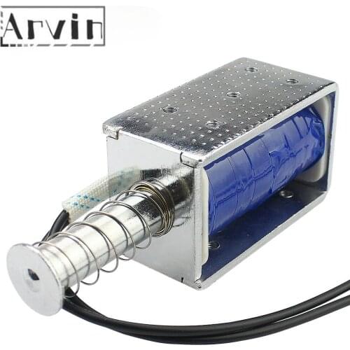 DC 12V24V Solenoid Electromagnet Push Pull Through Type Electric magnet Long stroke 30mm Small electromagnetic valve