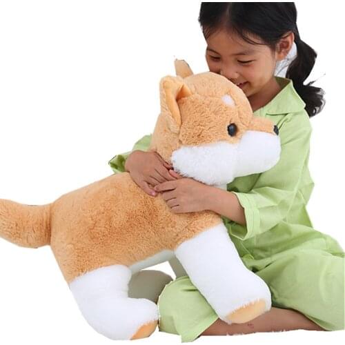Fancytrader 20‘’ Plush Shiba Inu Dog Toy Stuffed Corgi Toy Cute Plush Simulation Dog Doll Kids Gift Home Deco 50cm