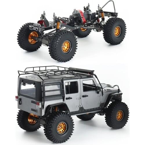 Metal Frame Chassis Kit 312mm Wheelbase with 1.9 Beadlock Wheels Tires Bumper for 1/10 RC Crawler Car SCX10 Rock Off Road Truck