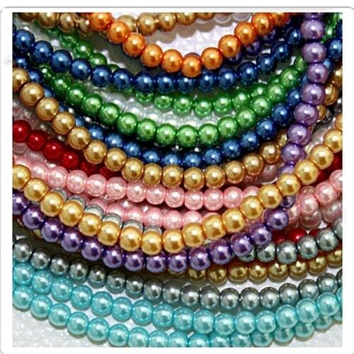 8MM 230PCS mixed multicolor round glass beads imitation pearls DIY earrings Bracelet bead choker necklace jewelry making