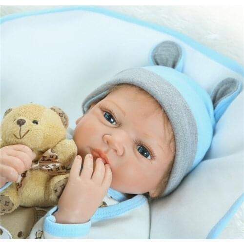 Bebe 22" boy doll reborn babies fashion silicone reborn dolls children girls bedtime toys gift bonecas menino