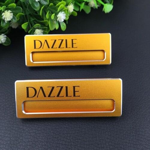5pcs custom magnet staff name tag badge holder plate 70X26mm UV logo badge magnetic with aluminium alloy badge