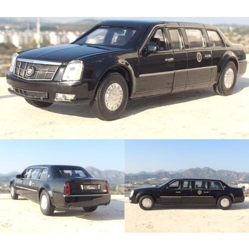 1:32 Diecast USA DTS Presidential Car Alloy Car Model Army One Metal Luxury Car Cadillac Vehicle Auto Toys With Sound And Lights