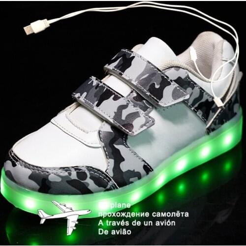 Fashion 25-37 Led Childrens Sneakers Kids shoes USB Charging Lighted Luminous Sneakers Boy/Girls LED lights glow Children Shoes