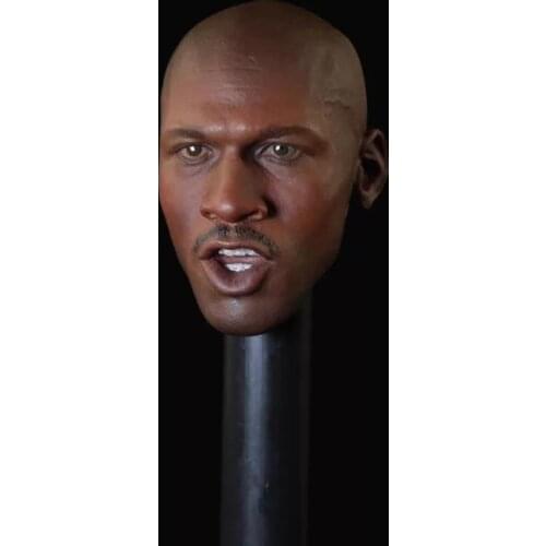 In Stock 1:6 Black Men Famous Star Head Carving Model Male Solider Basketball Star Head Sculpt Model SO-06 For 12" Body