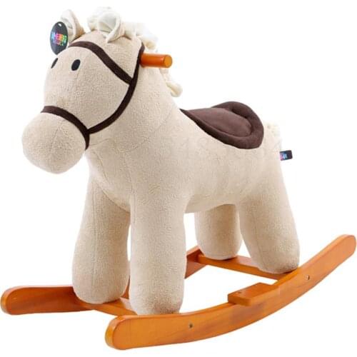 Music Trojan Child Rocking Horse Dual-use Rocking Car Baby Toy Solid Wood Baby Rocking Chair Birthday Gift