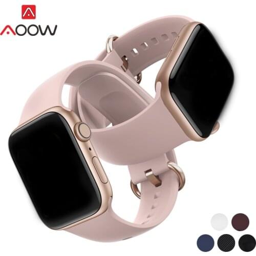 Soft Silicone Watchband for Apple Watch 5 38mm 42mm 40mm 44mm Men Women Sport Bracelet Band Strap for iWatch Series 1 2 3 4
